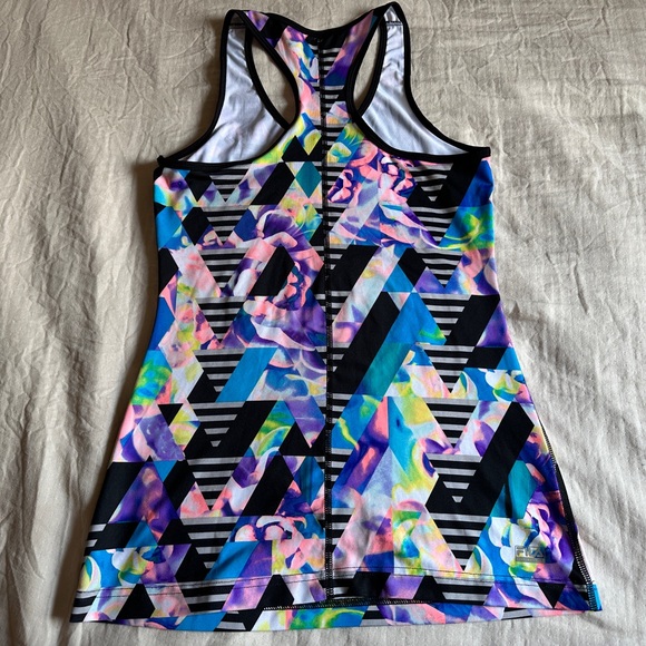 FILA Sport Racerback Tank Graphic Black and White with Neon - Picture 6 of 6